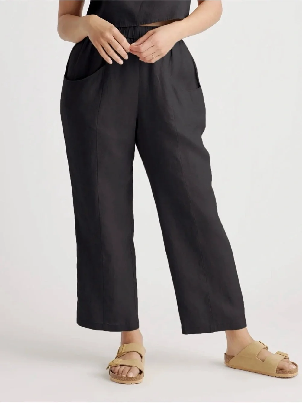 Quince 100% European Linen Tapered Ankle Pants Size XL